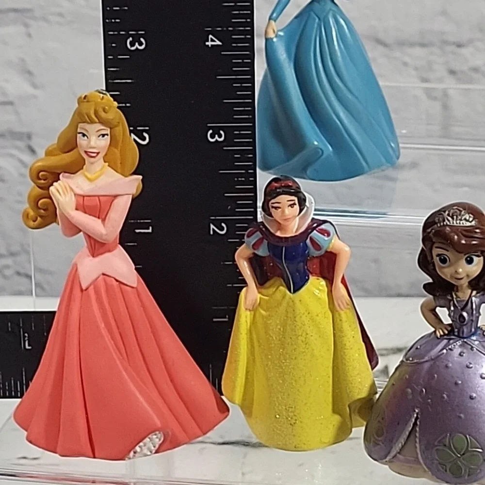 Disney Princess Figures Lot 5 Sofia Aurora Snow‎ White Belle Flawed Cake Toppers